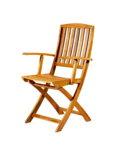 SEDIA DA ESTERNO PIEGHEVOLE CON BRACCIOLI  EUROGARDEN "NAVIS" IN LEGNO DI ACACIA 56X53,5X96 CM